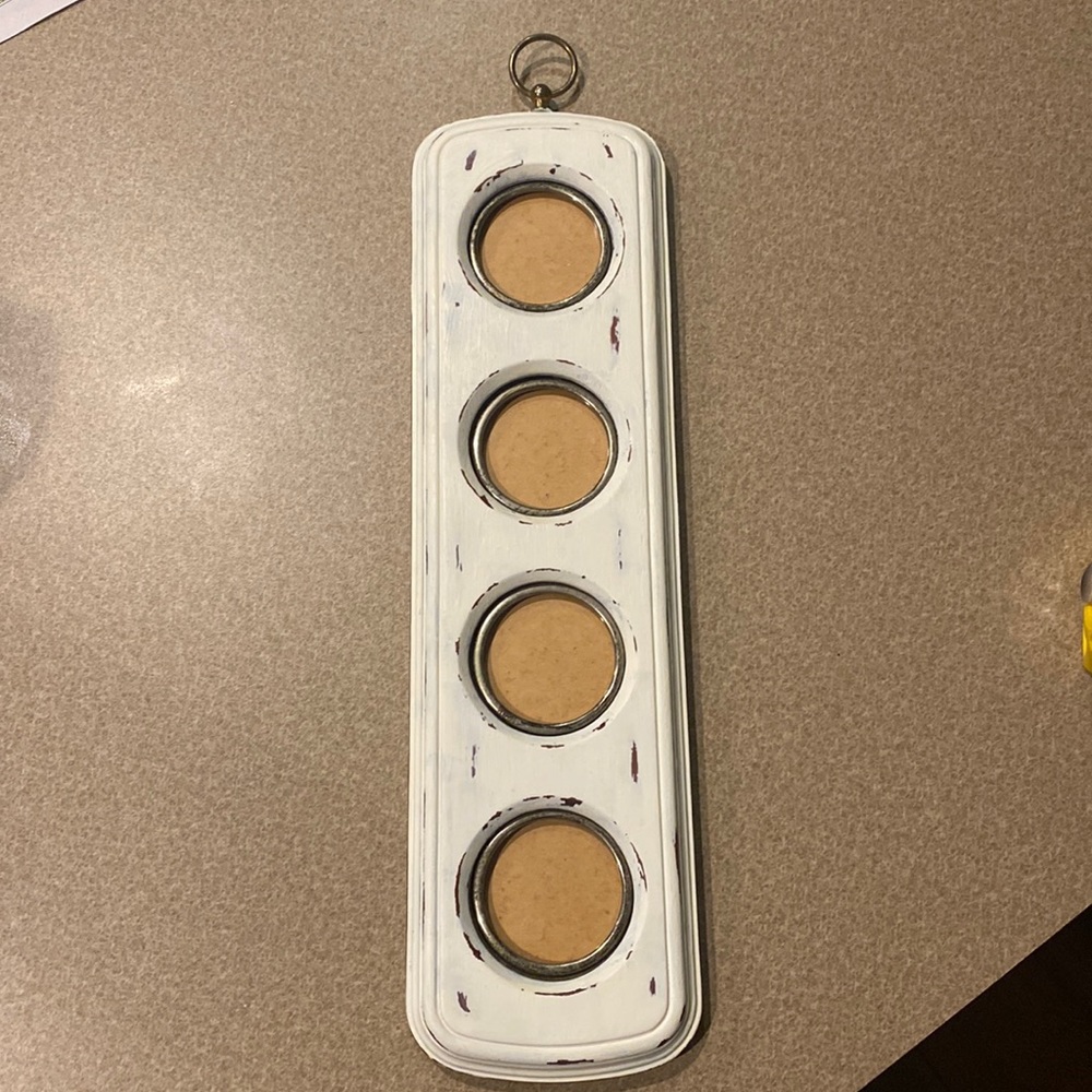 Distressed Picture Frame with Brass Accents